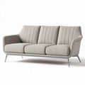 Lichte grijze stoffen bank met metalen poten 200 x 90 x 85cm