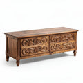 Houten salontafel met bloempatroon en laden 120 x 50 x 45cm