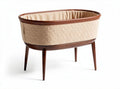 Wieg van vilt met houten poten 75 x 40 x 30 cm beige en bruin