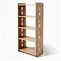 Houten boekenrek met vijf planken en metalen details 30 x 70 x 150cm