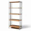 Houten staanderkast met vijf planken voor opslag 150 x 60 x 30cm