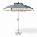Parasoldoek met houten voet in blauw en beige 200 x 200 x 250cm