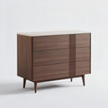 Houten ladekast met vijf lades en wit tafelblad 90 x 40 x 75cm