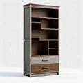 Houten boekenkast met lades en open vakken 100 x 40 x 180cm