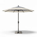 Parasol van 250 x 250 cm met zwarte structuur en grijze doek